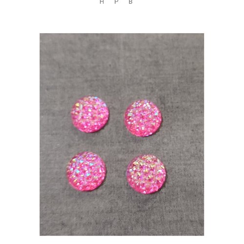 Lot de 4 cabochons ronds acryliques