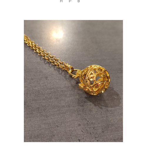 Pendentif cage pour bola de grossesse avec chainette
