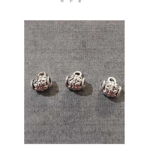 Lot de 3 bélières en métal argenté