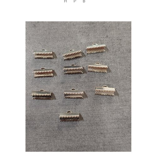 Lot de 10 griffes 16 mm en métal argenté