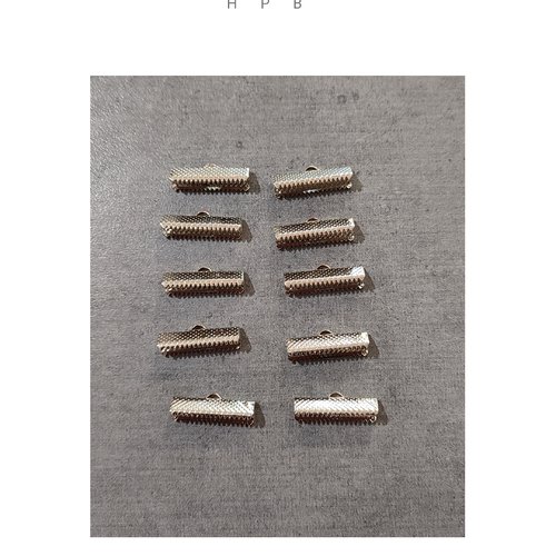 Lot de 10 griffes 20 mm en métal argenté