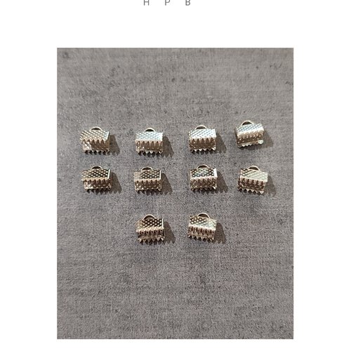 Lot de 10 griffes 8 mm en métal argenté