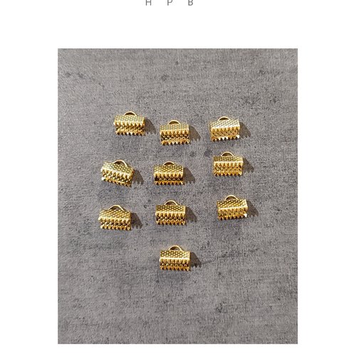 Lot de 10 griffes 10 mm en métal doré