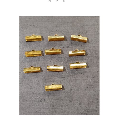 Lot de 10 griffes 20 mm en métal doré