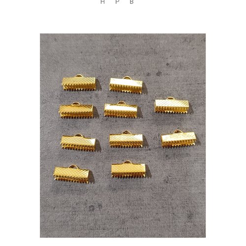 Lot de 10 griffes 15 mm en métal doré