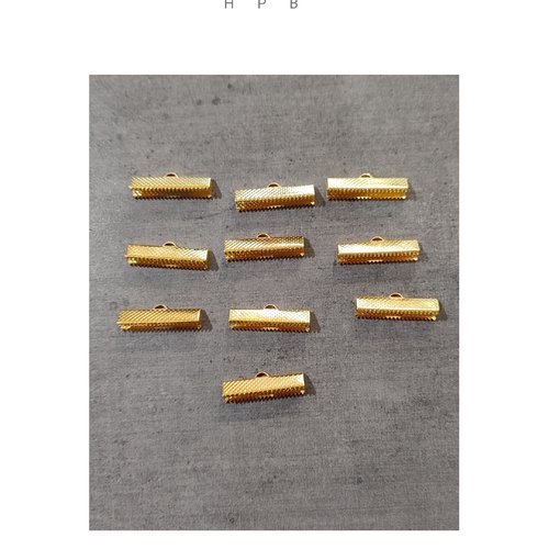 Lot de 10 griffes 25 mm en métal doré
