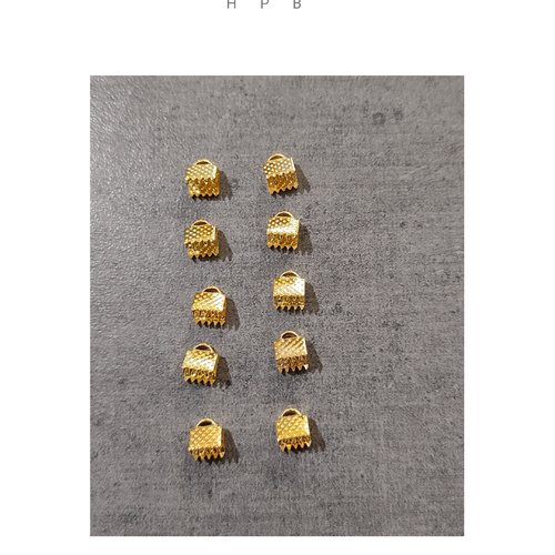 Lot de 10 griffes 6 mm en métal doré