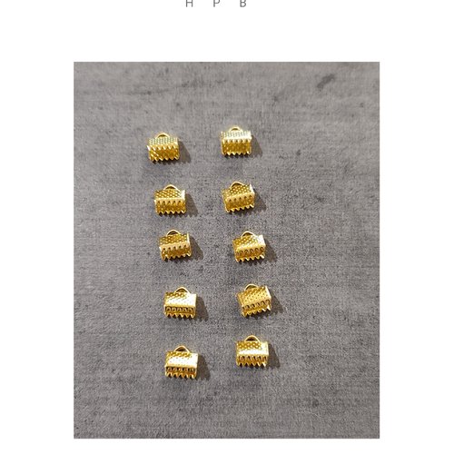 Lot de 10 griffes 8 mm en métal doré