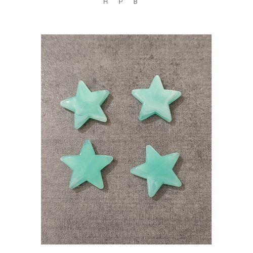 Lot de 4 perles acryliques étoiles