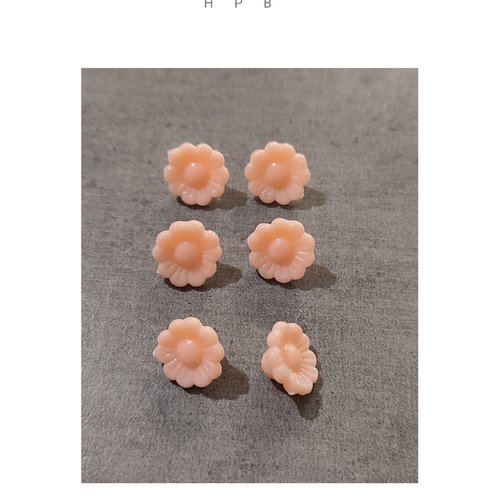 Lot de 6 perles acryliques fleurs