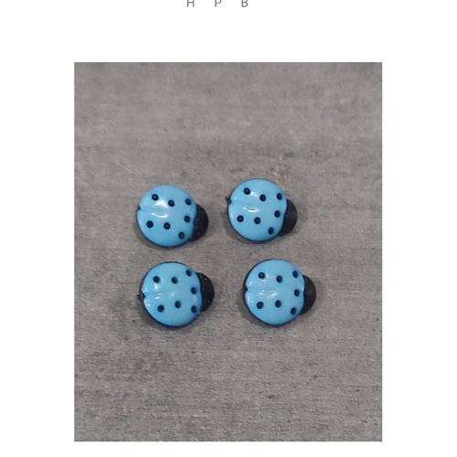 Lot de 4 boutons à anneaux en forme de coccinelle