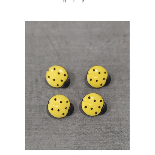 Lot de 4 boutons à anneaux en forme de coccinelle