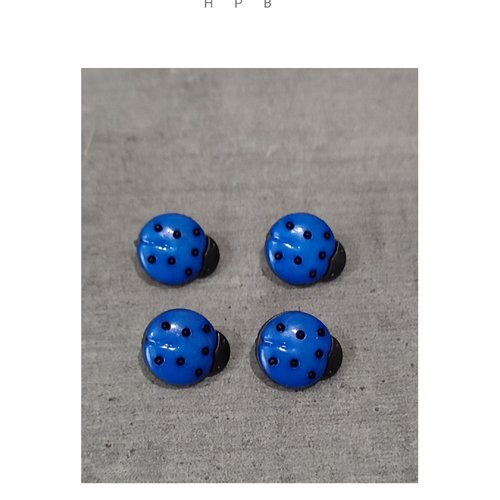 Lot de 4 boutons à anneaux en forme de coccinelle