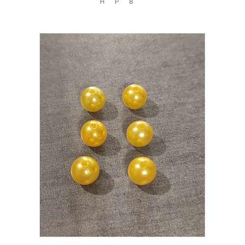 Lot de 6 perles rondes acryliques 10 mm