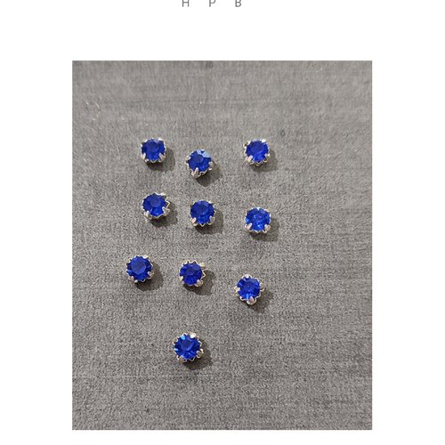 Lot de 10 strass sertis à coudre ou coller