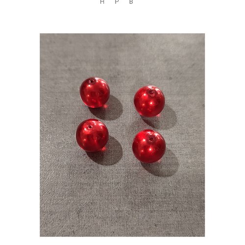 Lot de 4 perles en verre 14mm