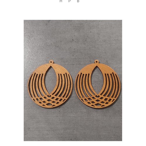 Lot de 2 grandes breloques en bois