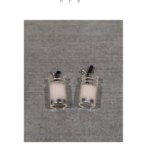 Lot de 2 breloques bubble tea