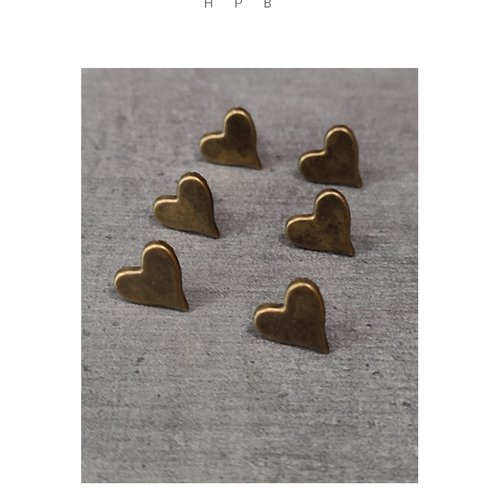 Lot de 6 attaches parisiennes en métal bronze