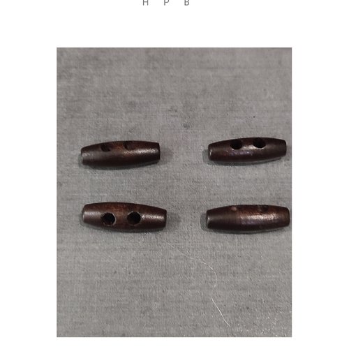 Lot de deux boutons/embouts en bois