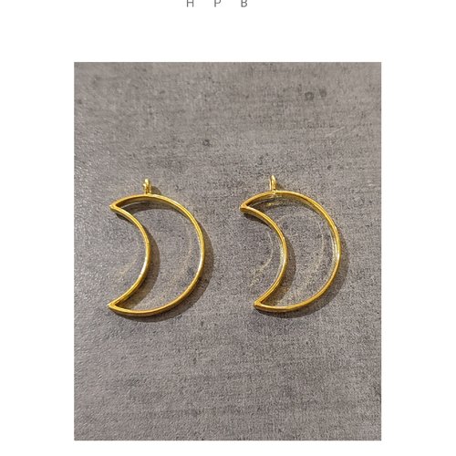 Lot de 2 pendentifs cadres lunes