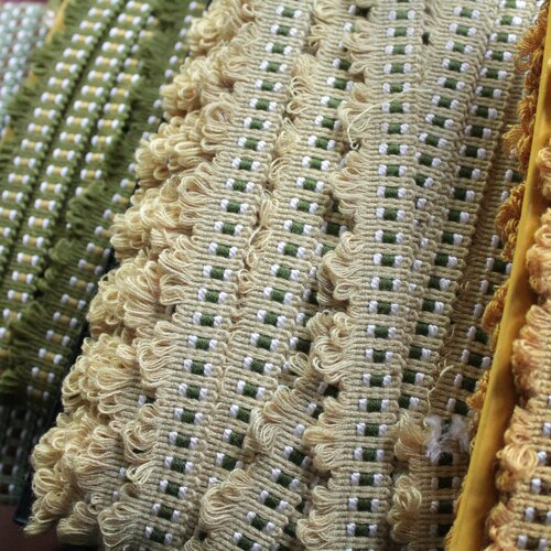 Galon franges vague en laine mélangée, bordure d'abat jour, passementerie française, 2444