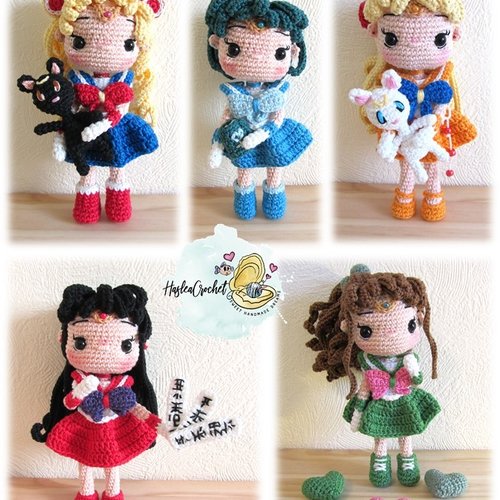 Sailor moon collection : patrons de poupées au crochet (tutoriels détaillés)