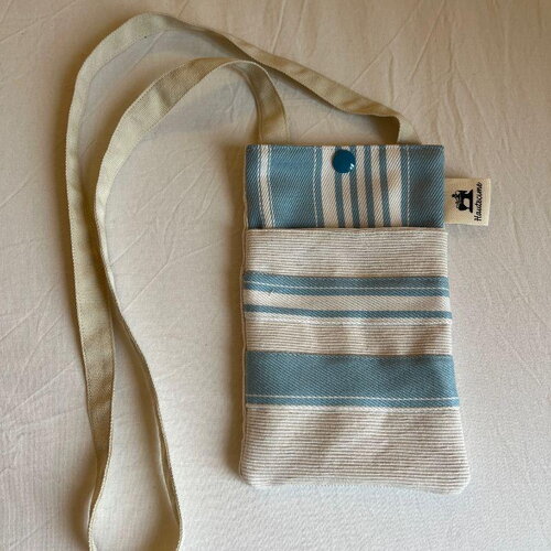 Etui sac pochette sacoche à bandoulière, dinard, en tissu pour téléphone portable i phone  11 x 18 cm
