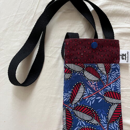 Sac pochette sacoche à bandoulière en tissu, st tropez, pour téléphone portable i phone 11 x 18 cm