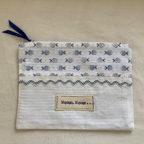 Pochette trousse "voyage, voyage"