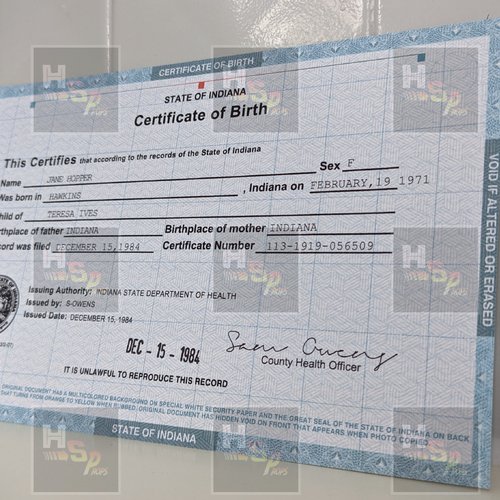 Certificat naissance eleven