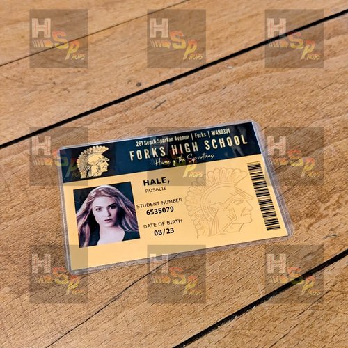Carte de lycéen de forks – rosalie hale | réplique inspirée de twilight | personnalisable