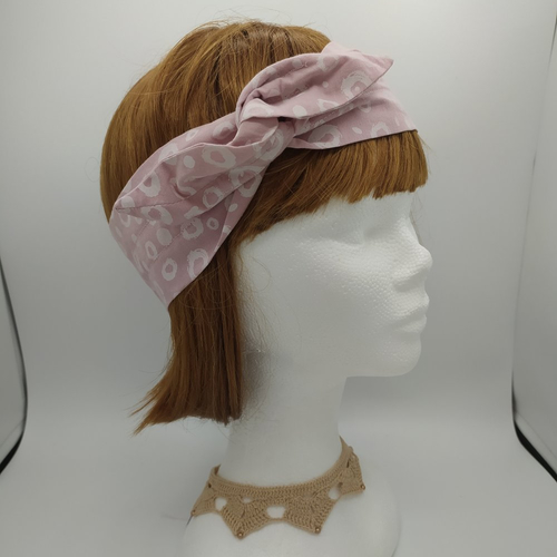 Bandeau cheveux à armature bulles roses