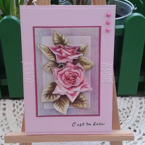 Carte Bonne Fete Maman Fete Des Meres Roses En 3d Un Grand Marche