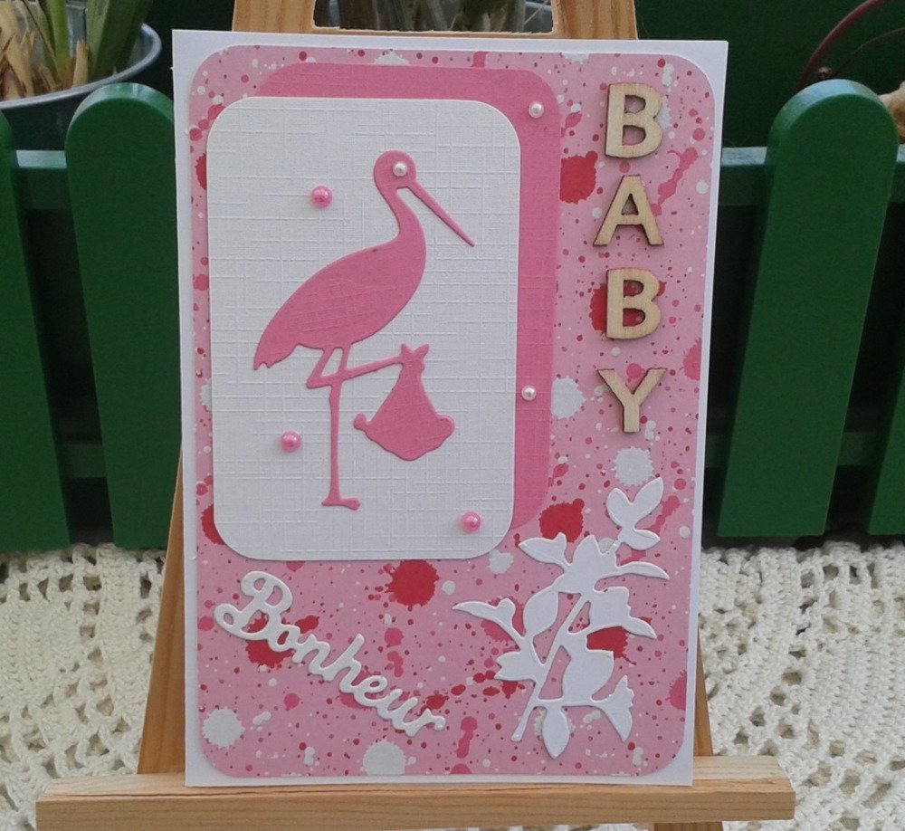 Carte Naissance Cigogne Fille Baby Un Grand Marche