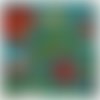 Tissu indien à la coupe 110 cm de largeur coton inde imprimé à la main block print coton fleurs bleu turquoise corail rouge vert
