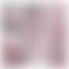Coupon tissu indien 90 x 110 cm coton inde imprimé à la main block fleurs rose pastel rose turquoise