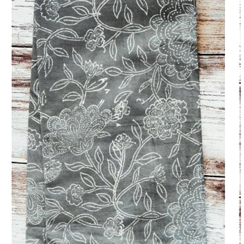 Coupon tissu indien 65 x 110 cm coton inde imprimé à la main block print jaune rose bleu