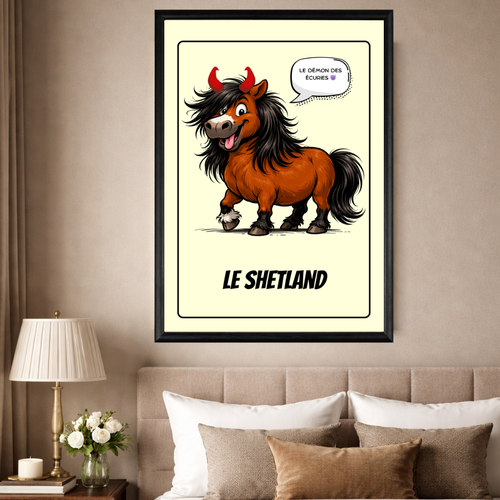 Poster numérique " cheval de race - le shetland"