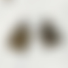 Breloques nounours en peluche avec couronne métal bronze 22x16mm x2