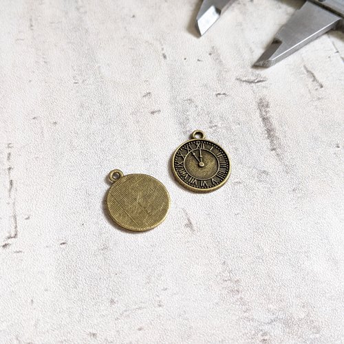 Breloques montre gousset couleur bronze 22 x 18 mm x8