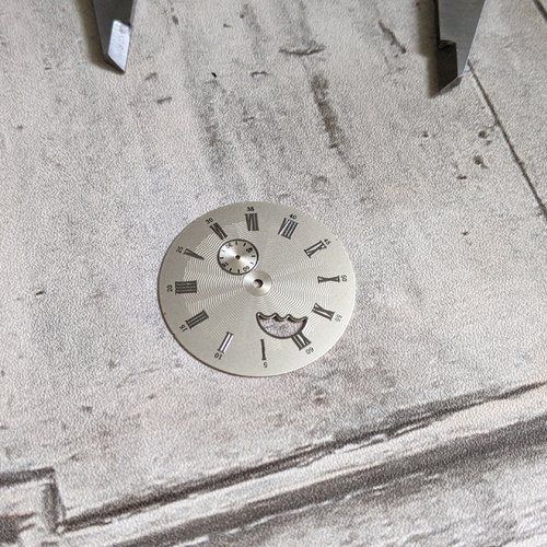 1 cadrans de montre aluminium argenté chronographe chiffres romains 38 mm