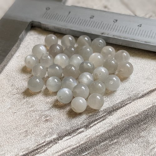 Perles en véritable pierre de lune grise adulaire grade aa 6 mm x5