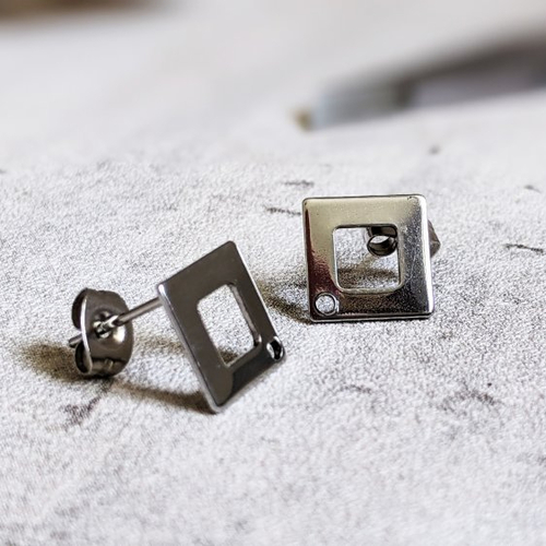 Supports boucles d'oreilles dormeuses en acier inoxydable argenté x2 (1 paire)