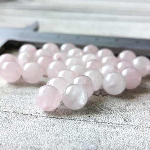 Perles rondes en pierre quartz rose naturel 8 mm x10
