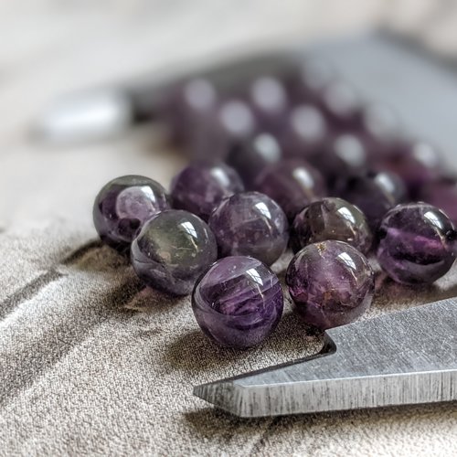 Perles rondes en améthyste naturelle quartz violet grade a 8 mm x 10