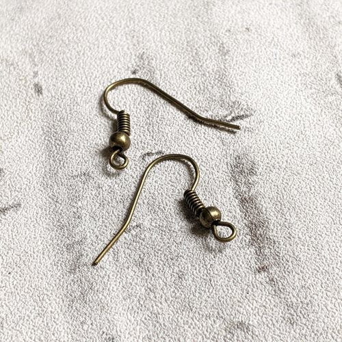 Crochets pour boucles d'oreilles cuivre bronze 18x17mm x2 (1 paire)