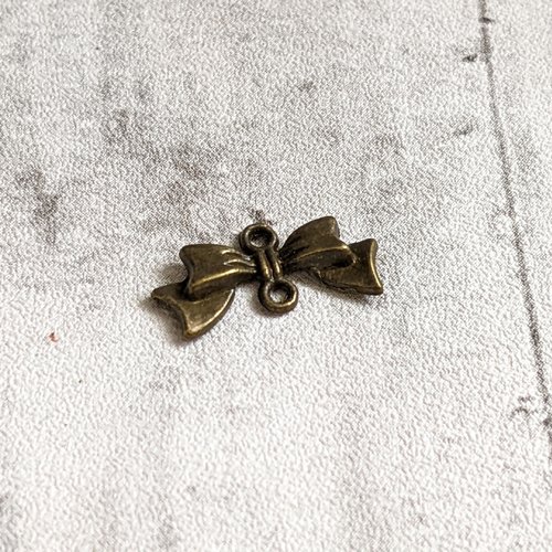 Connecteur noeud décoratif papillon métal bronze 20x9mm x1