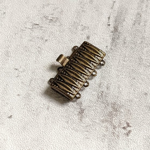 Fermoirs clips multirangs métal bronze 25x15mm x2