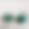 Perles artisanales verre murano chalumeau blanc vert à pois 12x8mm x2